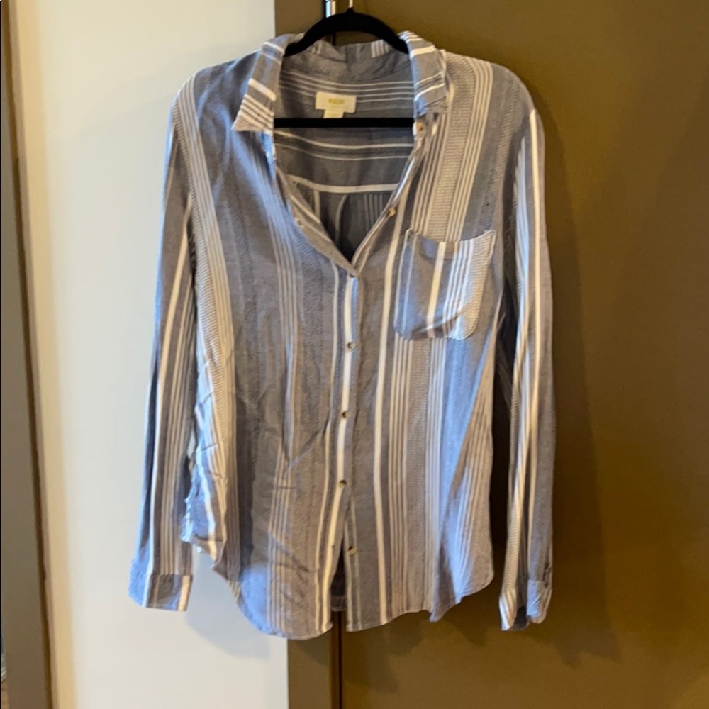 Blue and white beachy blouse